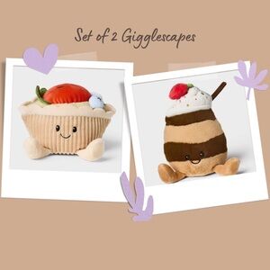 6" Fruit Tart Plush & 6" Pudding Plush - Gigglescape set of 2